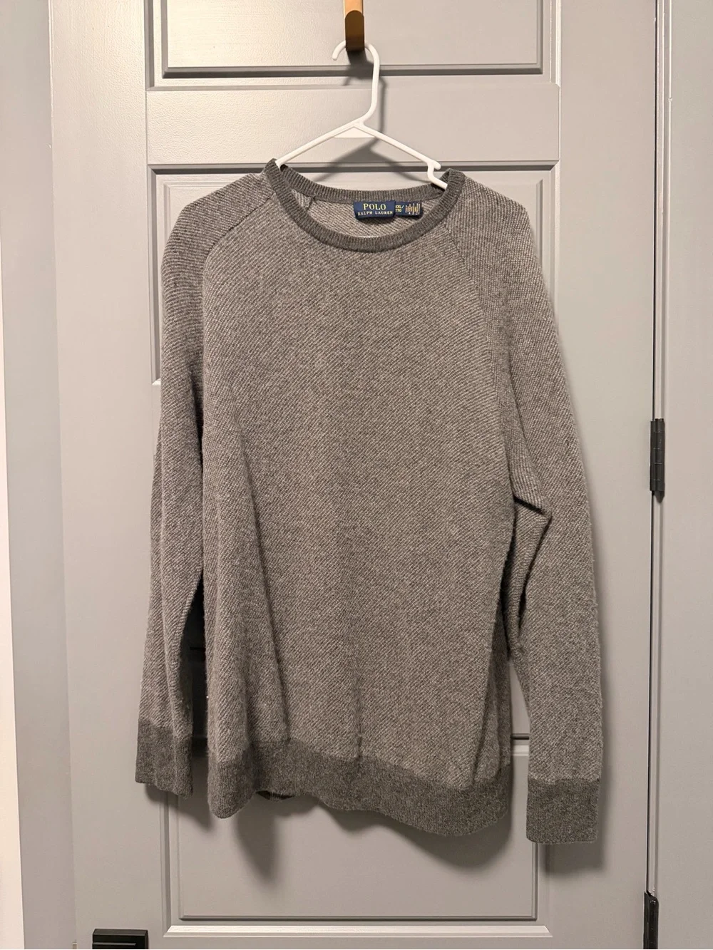 Polo Ralph Lauren Men’s Merino Wool Men's Gray Crewneck Gray Sweater XXL